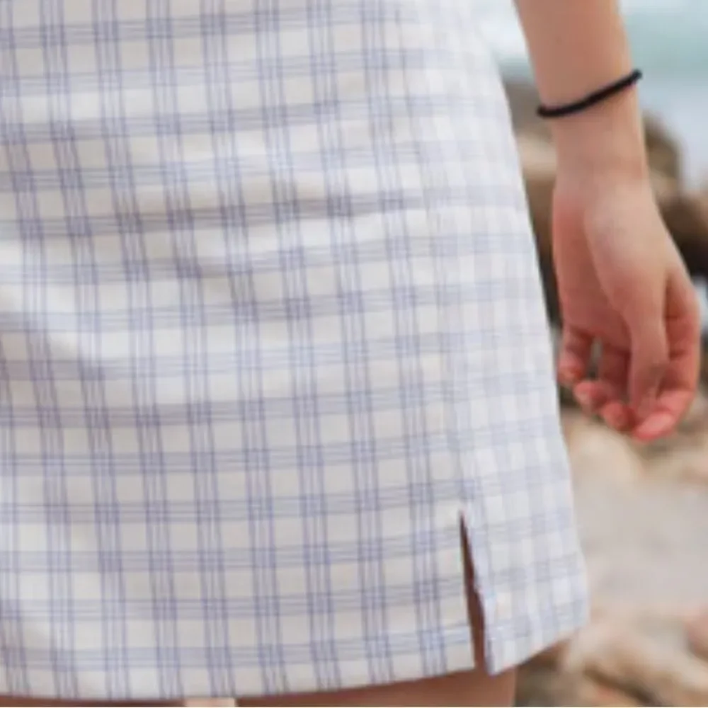 Brandy Melville Blue Plaid Check Cara Skirt